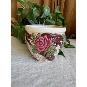 Vintage Hand Painted Floral Pot